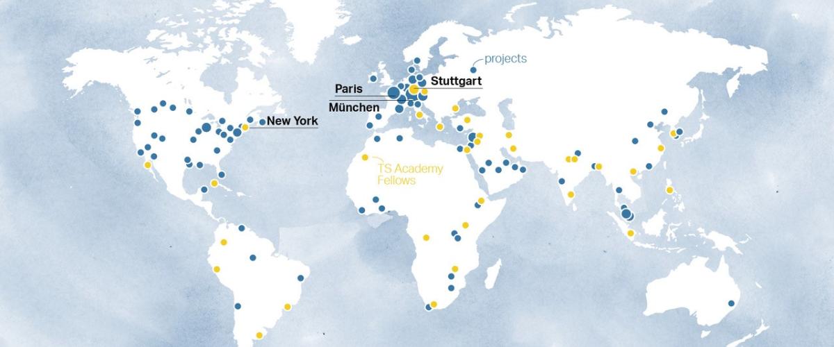 World map of Transsolar Projects Worldwide