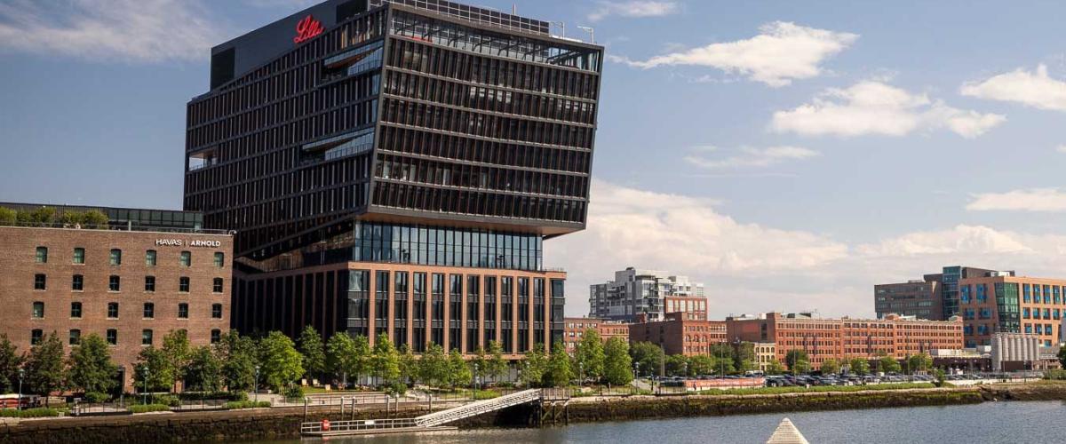 View of 15 Necco St from the Charles.