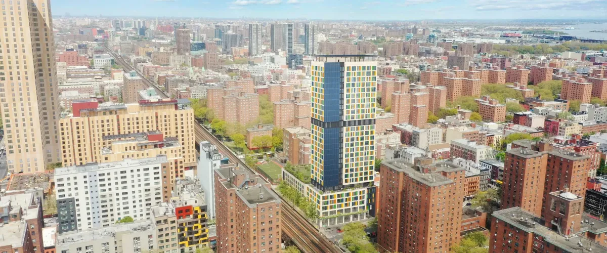 Aerial rendering of Carmen Villegas apartments