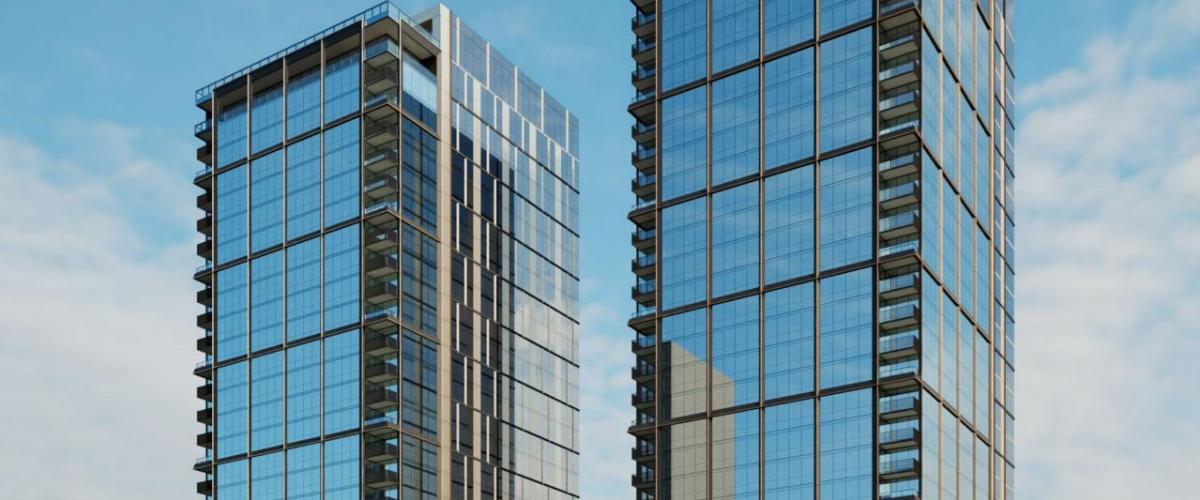 Rendering of the 2 towers at 410 N Elizabeth