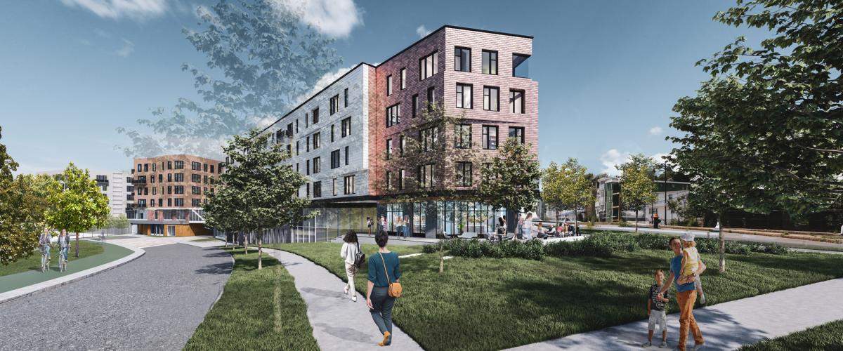 View from site entrance