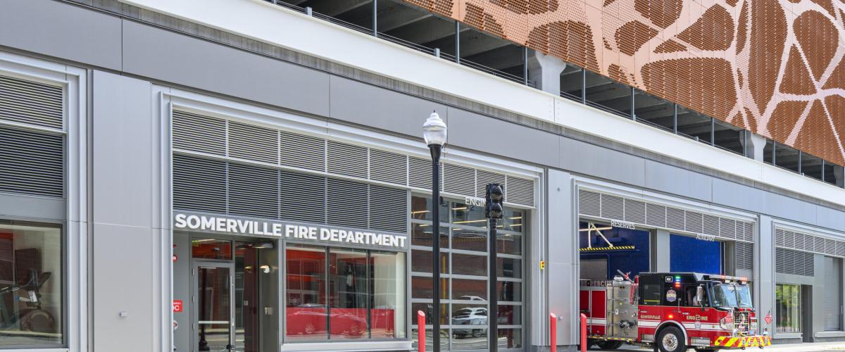 Street view of Assembly Row Fire Station