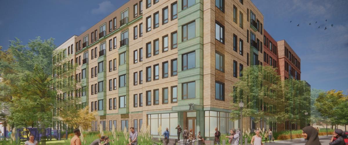 Rendering of Bunker Hill Building M