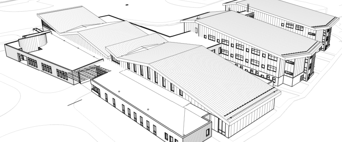 Hillcrest Middle School aerial rendering