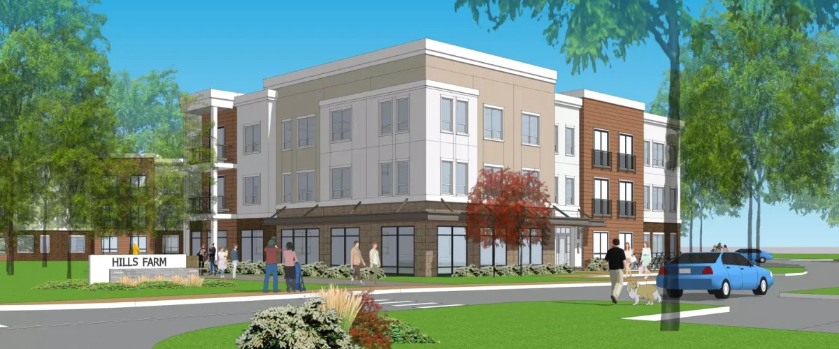 Rendering of Hills Farm, Building 2