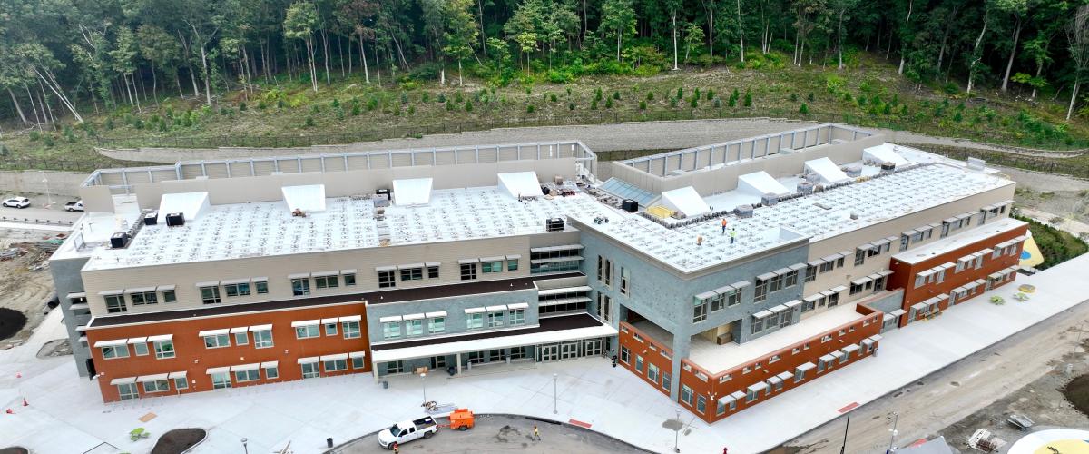 Aerial view of Hingham elementary school