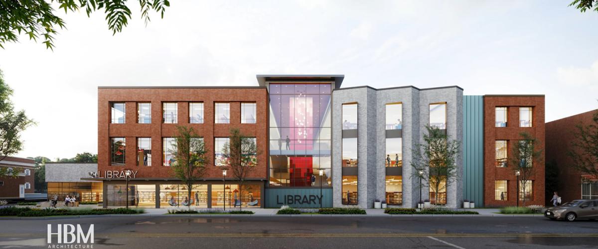 Street view rendering of the 21st century library