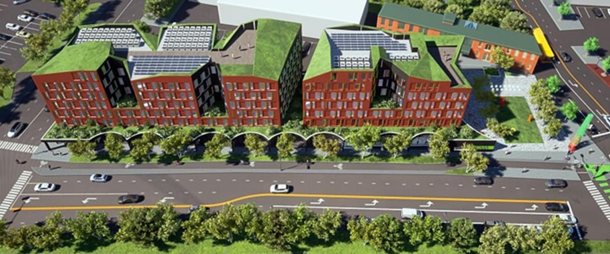 Aerial rendering of NUBA Residences