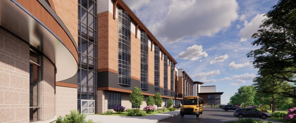 Rendering of Northeast Metro Tech building.