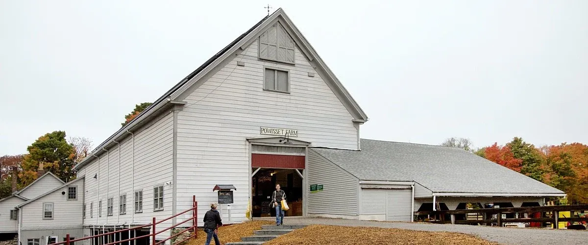 Front facade of Powisset Barn.