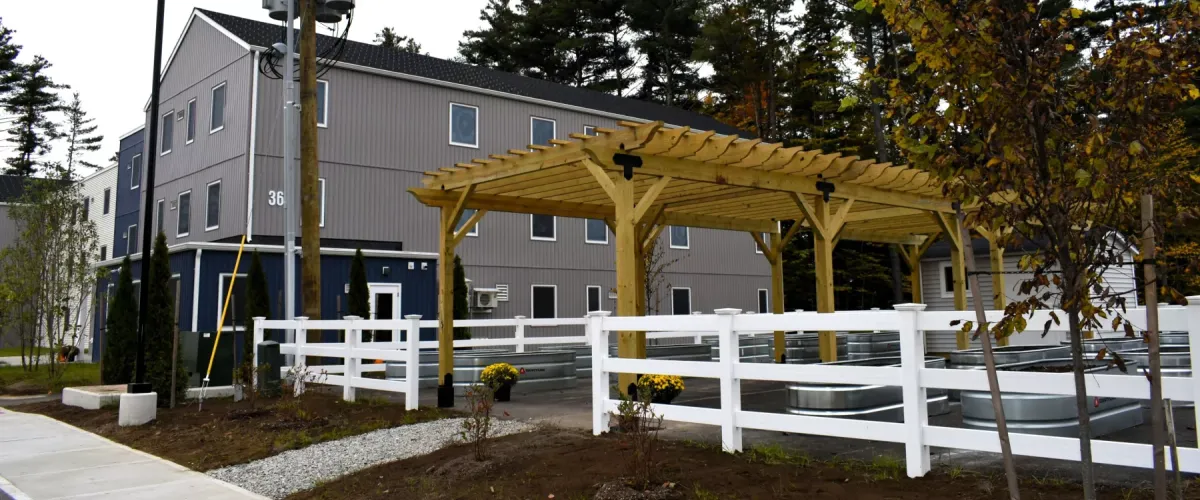 Street view of River Turn Woods housing project