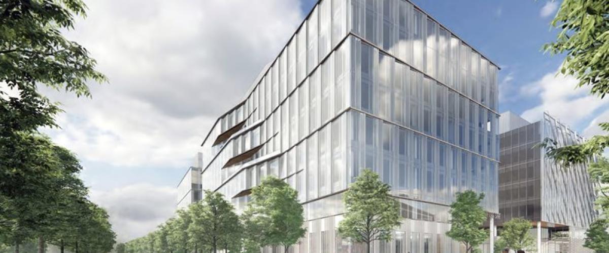 Rendering of life science buildings at Soldiers Field Road