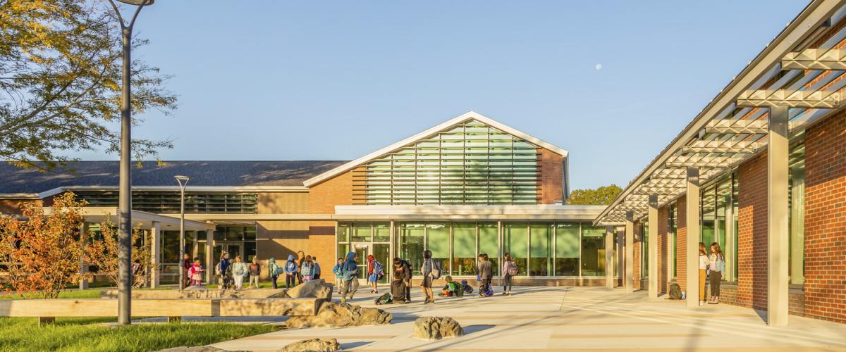Exterior of Lincoln School, revitalized
