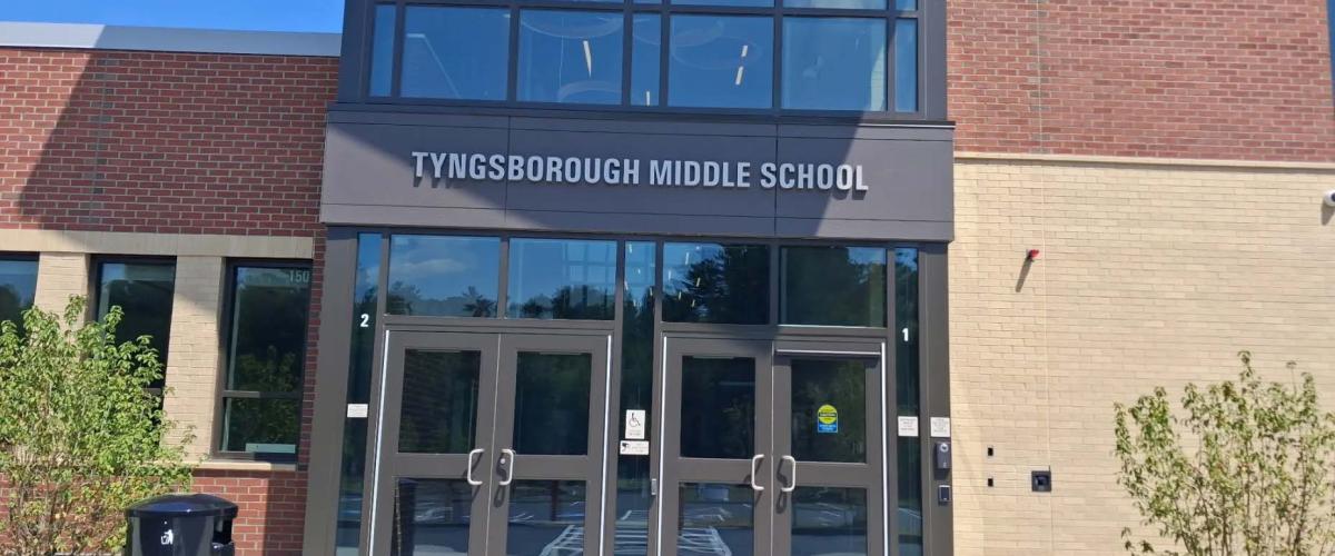 Tyngsborough Middle School front entryway