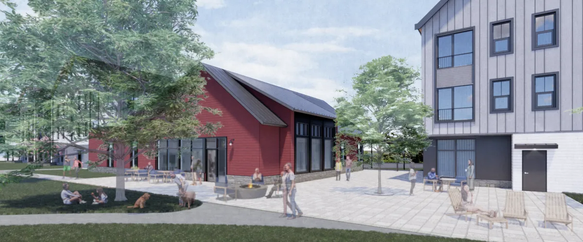 Rendering of Walnut Street Senior housing.