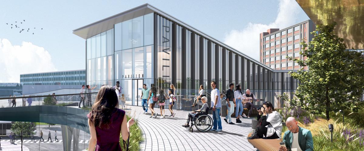 Illustration of the Seaport Circle Pavilion