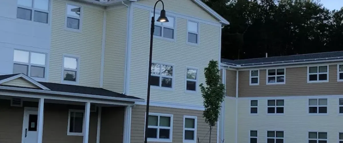 Street view of housing development