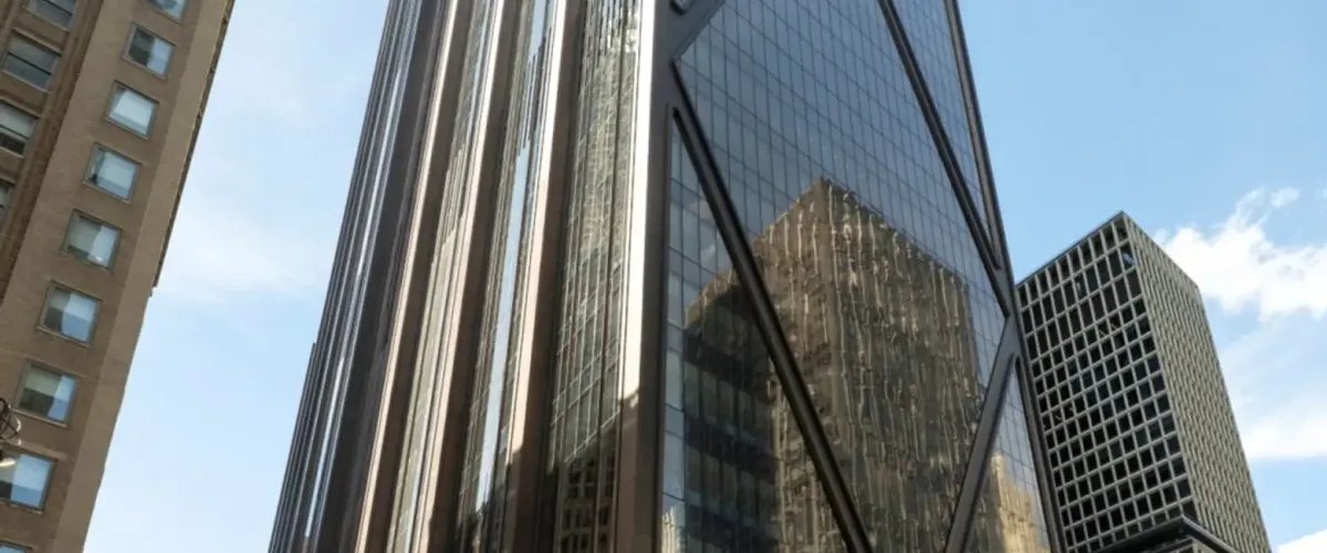 Ground view of JPMorgan Chase building