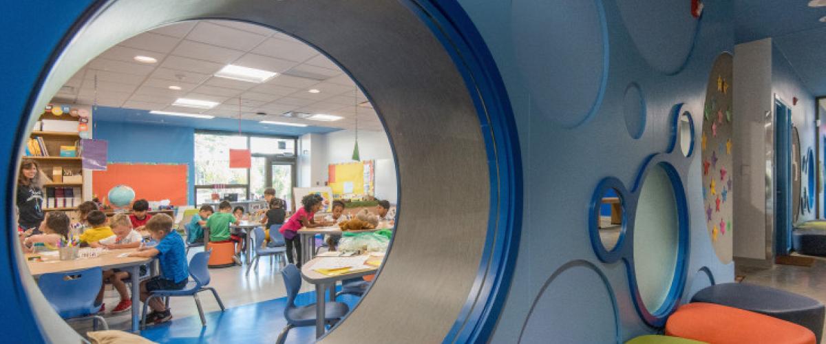 Alice West Fleet Elementary School colorful interior