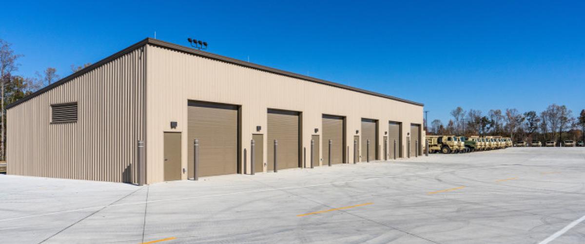 Exterior of Burlington Field Maintenance Shop