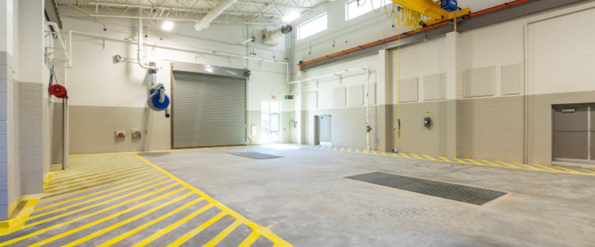 Interior bay of Burlington Field Maintenance Shop