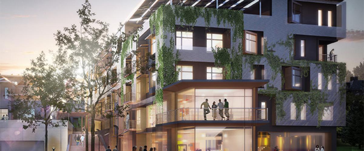 Rendering of the E+ Parker Terrace Housing