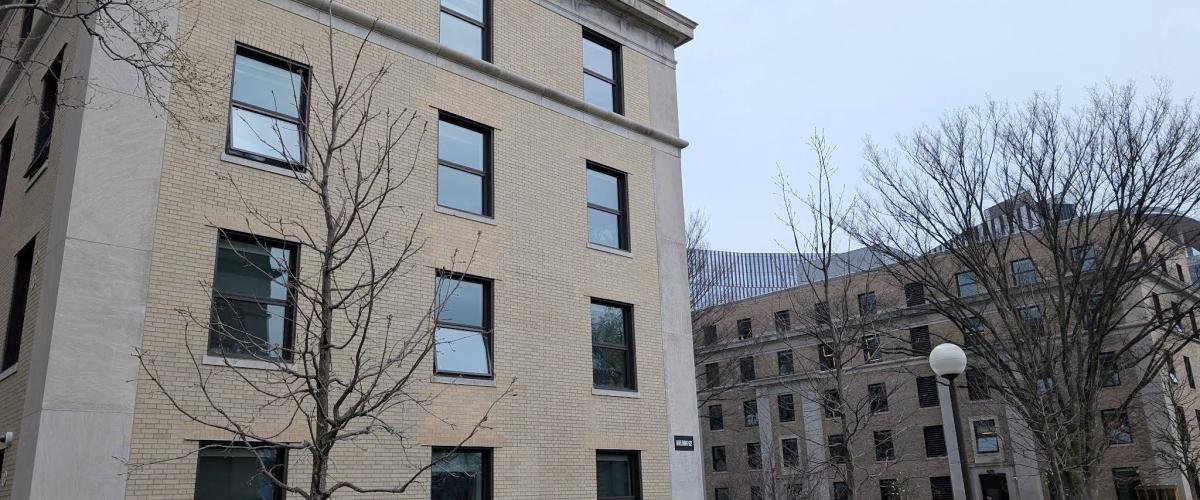 Courtyard view of Buildings 62-64 East MIT campus