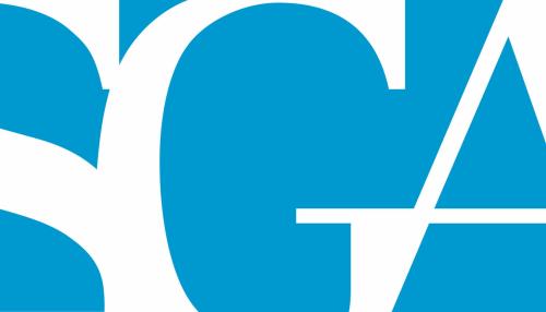 Cover image with letters "SGA" in white text over blue background