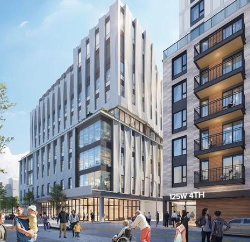 Rendering of 147 W Fourth Street Residential building