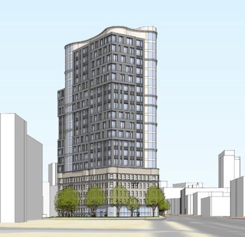 Early rendering of 409 Huntington Ave