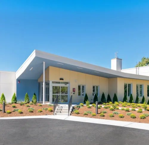 Front view of Brockton Health Center entry way