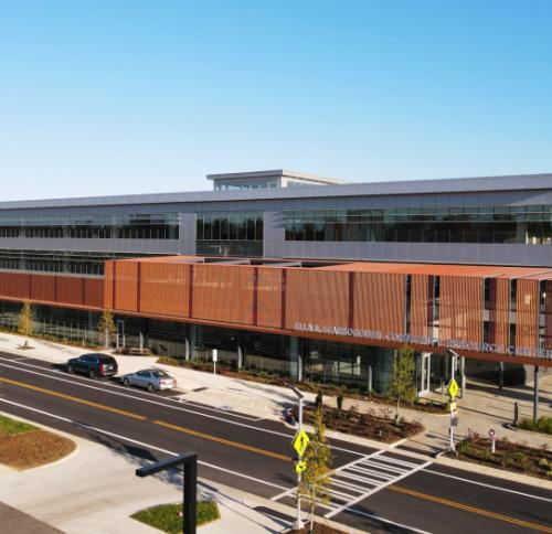Frontal view of the completed Ella B. Scarborough Community Resource Center