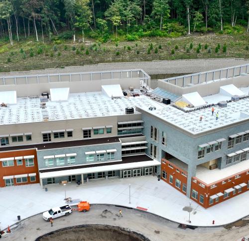 Aerial view of Hingham elementary school