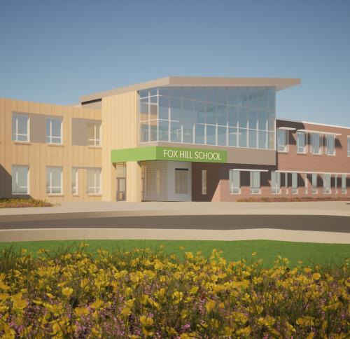 A rendering of the Fox Hill Elementary School