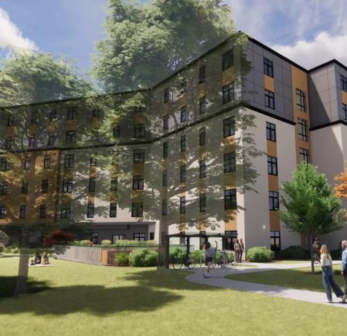 Rendering of the Lakeside apartments redevelopment.