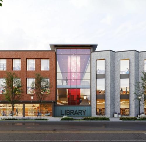 Street view rendering of the 21st century library