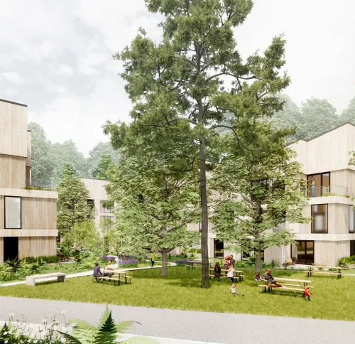 Rendering of Lowell Street community housing