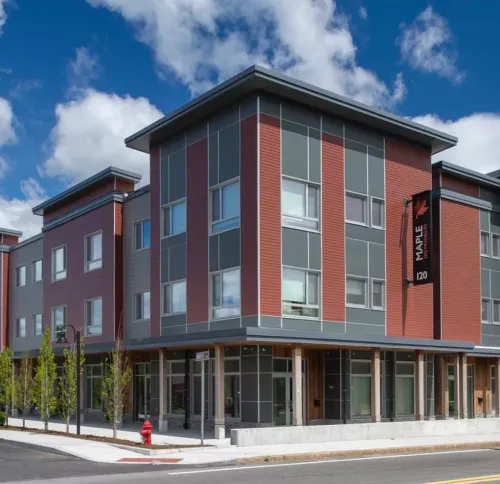 Street view of Maple on Franklin development