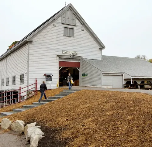 Front facade of Powisset Barn.