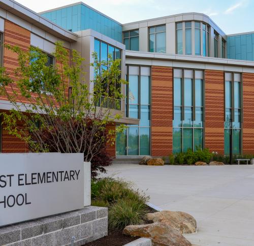 Entryway to Shawsheen West Elementary school 