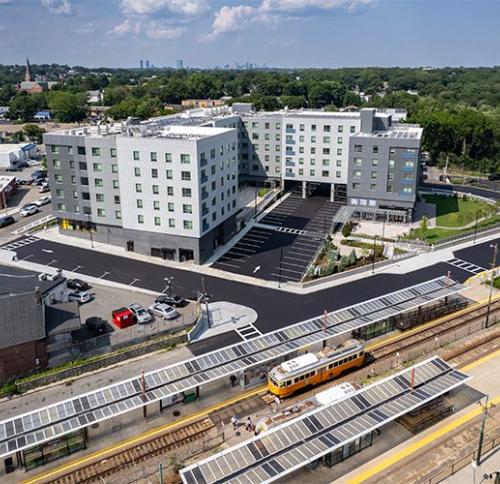 The Loop at Mattapan Station with Train Tracks