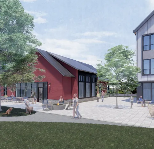 Rendering of Walnut Street Senior housing.