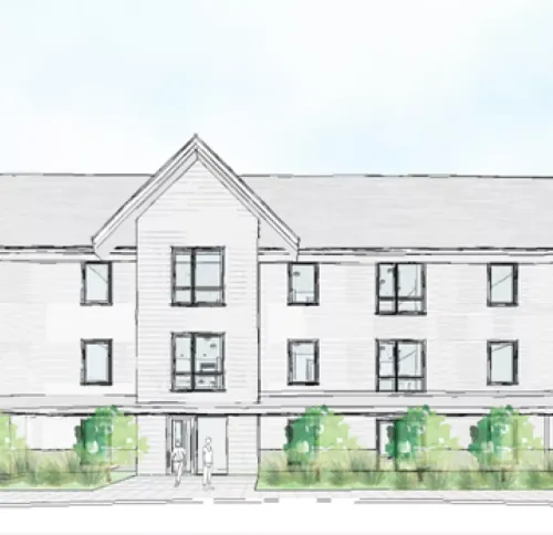 Rendering of Winter Valley entryway.