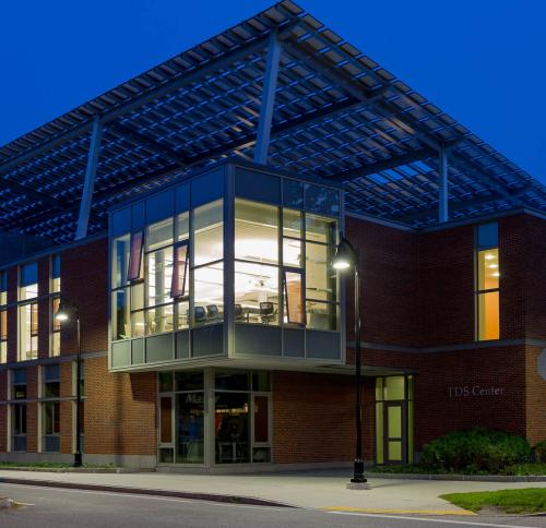 The TDS Center at Keene State College at night