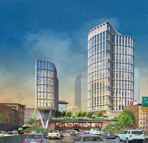 Mockup of Parcel 12 as part of Boston's skyline