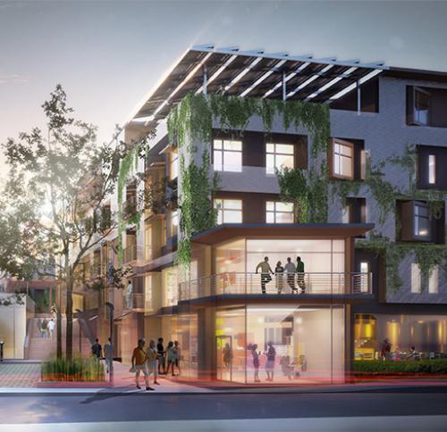 Rendering of the E+ Parker Terrace Housing