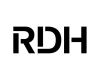 Black capital letters R D and H on a white background